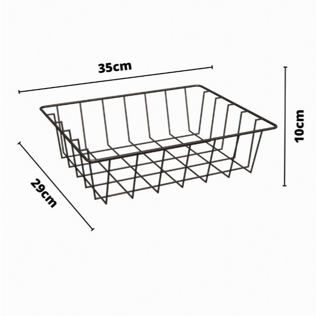 Kit 6 Cestos Aramados Multiuso 35x29cm Organizador de Cozinha e Fruteira Preto ou Branco