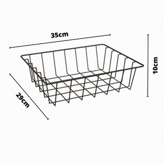 Kit 6 Cestos Aramados Multiuso 35x29cm Organizador de Cozinha e Fruteira Preto ou Branco