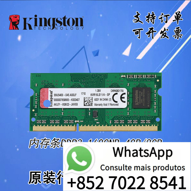 Notebook 1333 desktop, módulo de RAM Kingston 4GB, 4GB Kingston compatível, single DDR3 1600 FWOO