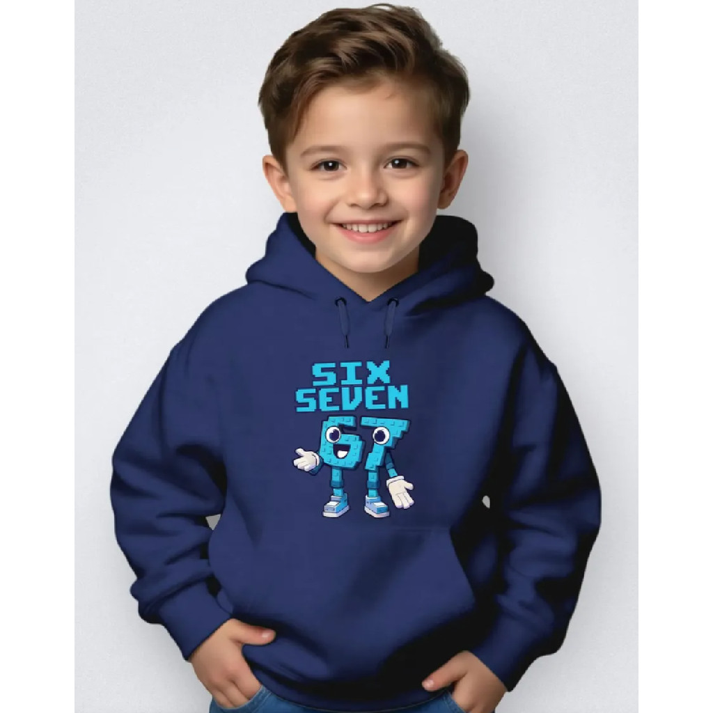 Moletom Infantil Unissex Canguru Capuz gamer Esportivo  Flanelado  Inverno Six Seven Meme