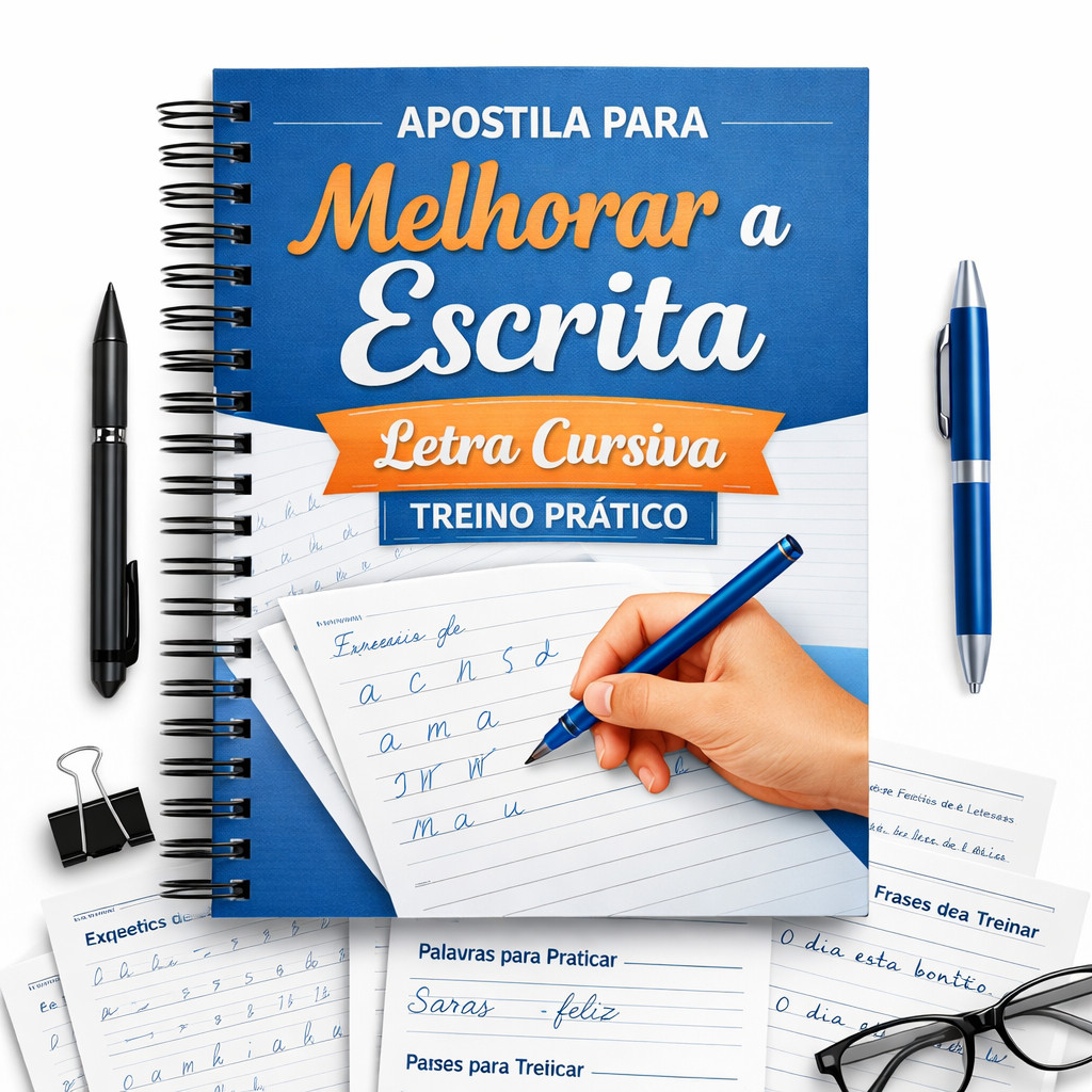 Apostila de Caligrafia Letra Cursiva Treino de Escrita Melhore sua Letra