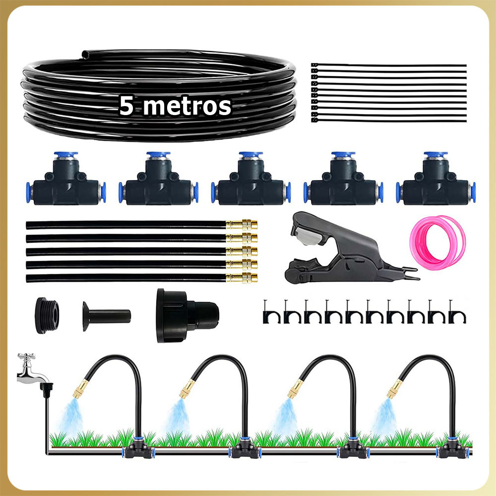 Kit 36 Sistema de irrigação por gotejamento bocal ajustável em 360°mangueira de irrigação aspersor para pátio