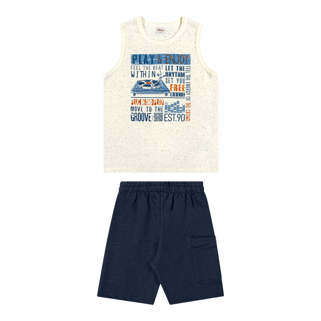Conjunto Infantil Menino Regata Ritmos Elian Bege