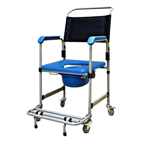 Cadeira Banho E Sanitário Com Rodas Idoso Higiênica Dobrável