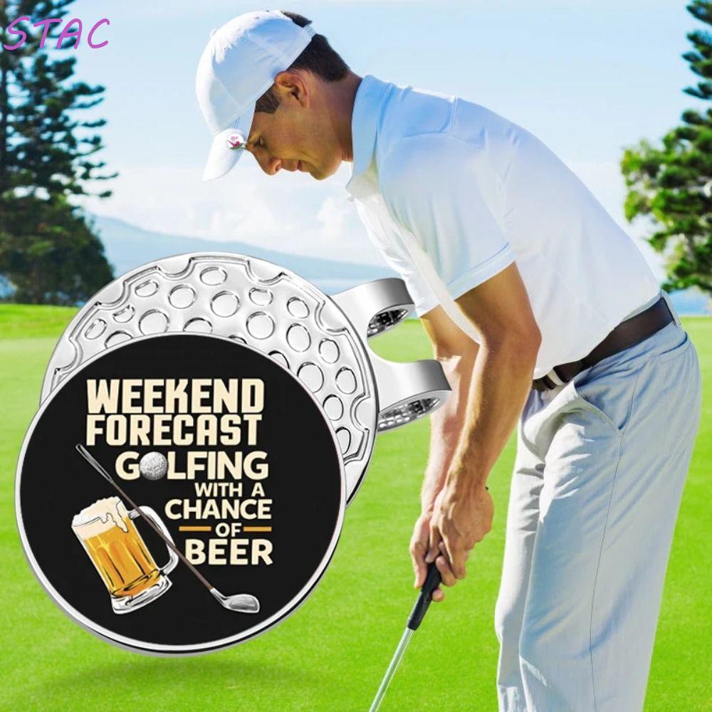 Clipes Para Chapéu De Golfe STAC , Marcador De Bola Com Padrão De Golfista , De Boné De Desenho Animado De Material Metá