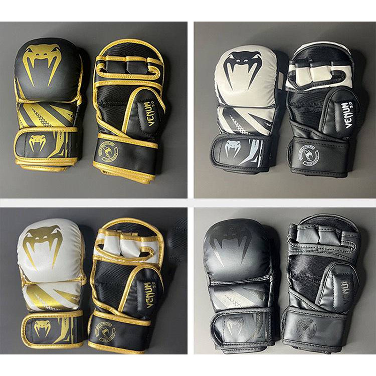 Caixa de boxe luvas de meio dedo adulto cinco dedos mma luvas respiráveis luvas de pão cozido no vapor luvas infantis em Oferta na Shopee