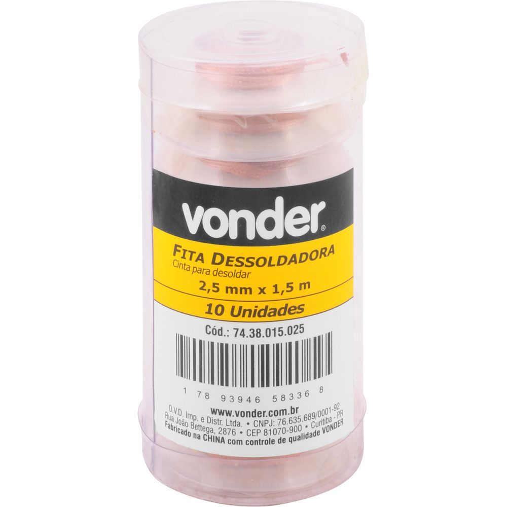 Fita/Malha Dessoldadora 2,5mm X 1,5M Vonder