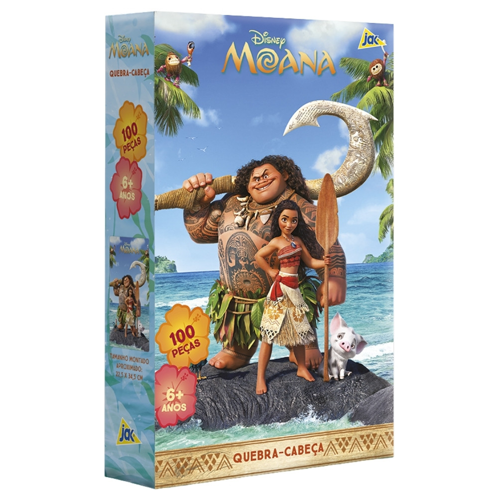 QUEBRA CABEÇA MOANA 100 PEÇAS DISNEY TOYSTER PUZZLE DESENHO BRINQUEDO INFANTIL F