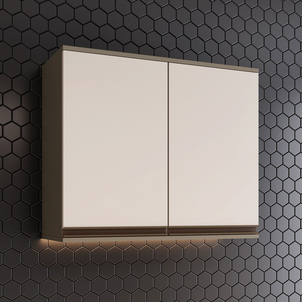 Armário Aéreo Cozinha 80 Cm Connect 2 Portast Duna/Cristal - Henn