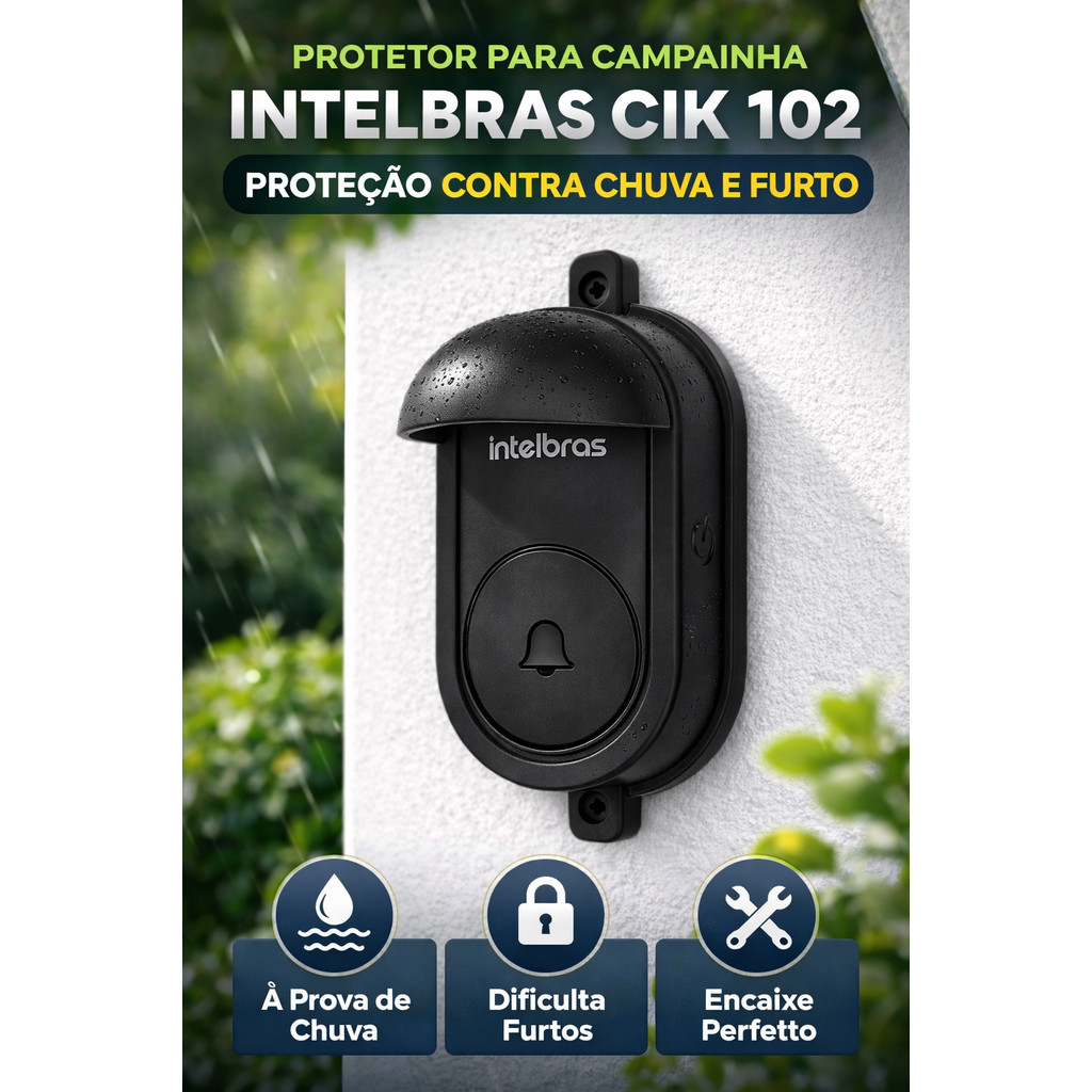 Protetor Campainha Intelbras CIK 102 Contra Chuva e Furto