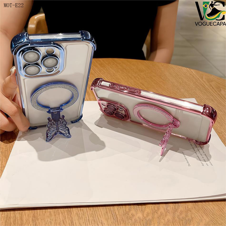 Capinha Com Borboleta Support Para Motorola Moto G35 G15 G05 G75 G60 G32 E22 E13 E14 Edge 50 Fusion 5G Capa B0003 em Oferta na Shopee