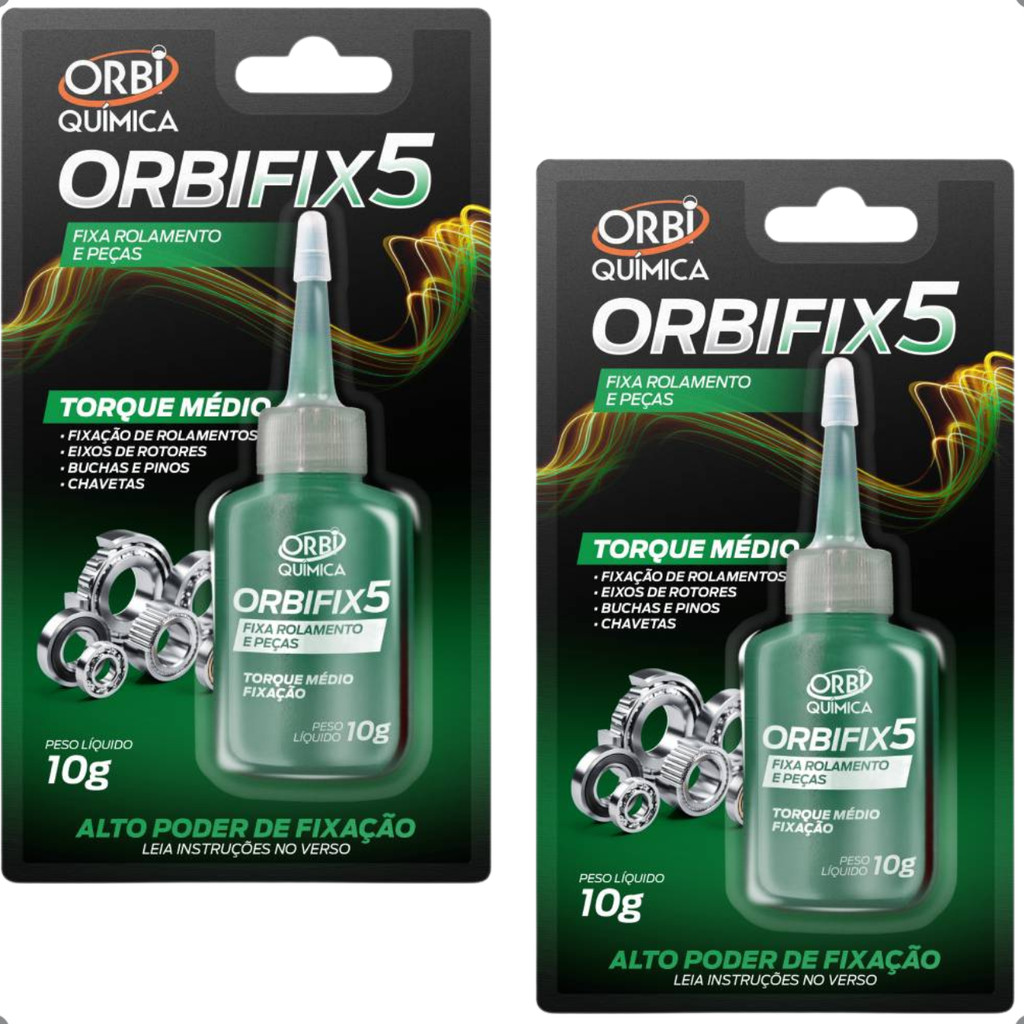 Kit 2 Fixa Rolamento Buchas Eixos Orbifix 5 Torque Médio 10g Orbi Química Adesivo Anaeróbico