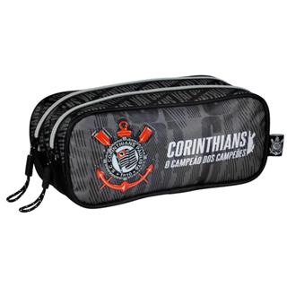 Estojo 2 Divisórias Corinthians símbolo Preto Xeryus
 em Oferta na Shopee