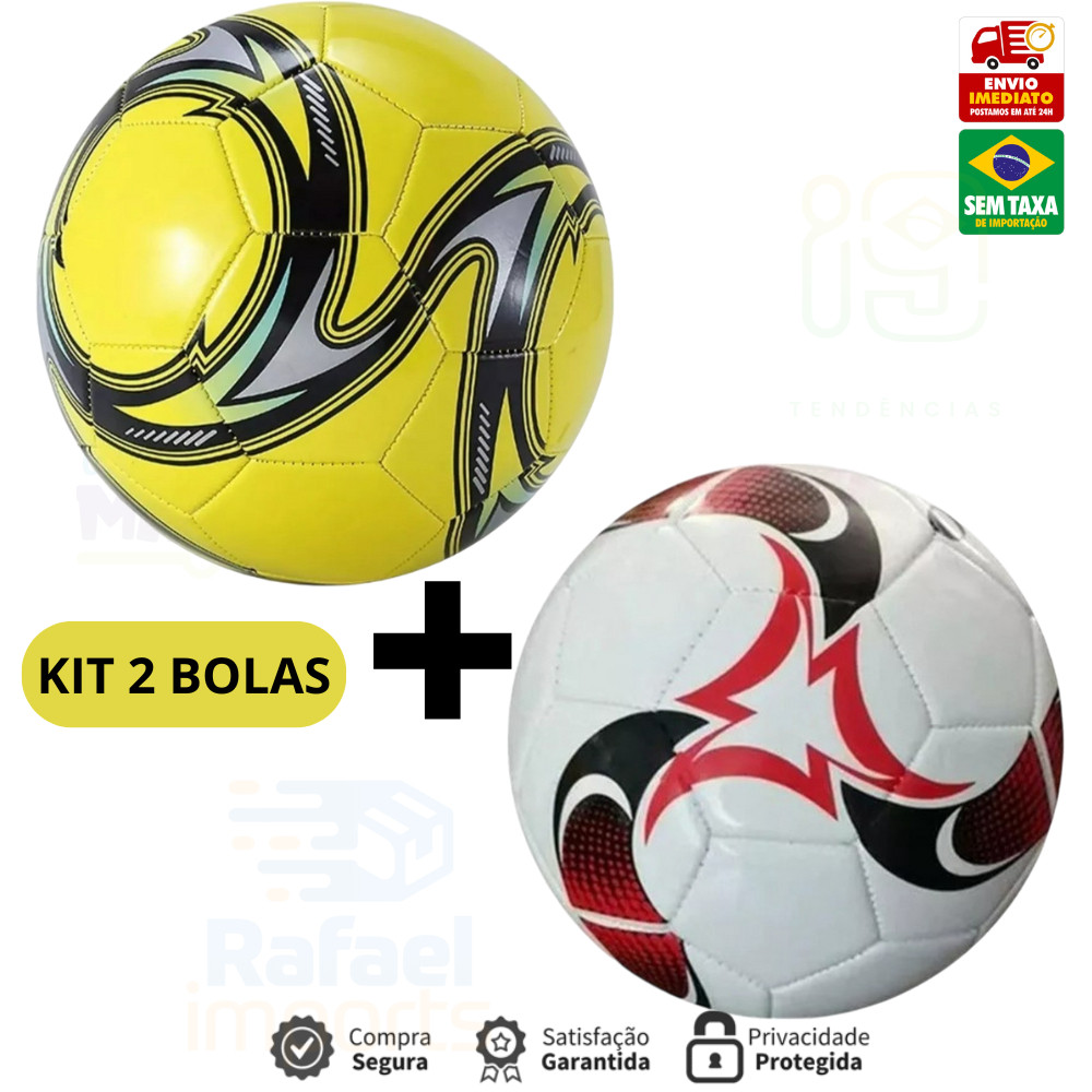 Kit 2 Bola de Futebol Tamanho Oficial Couro Sintético em Oferta na Shopee