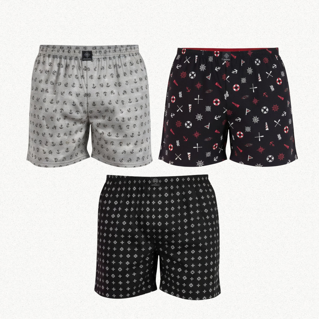 Kit 3 Samba Canção Masculina Tecido Leve Elástico Cintura em Oferta na Shopee