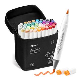 Marcador Ohuhu Honolulu S - 48 Cores - Ponta Brush e Chanfrada Soft em Oferta na Shopee