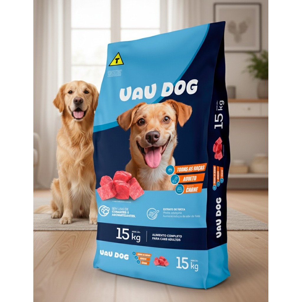 Ração Cachorro Uau Dog Adulto Carne 15kg Cães Todas Raças Sem Corante Yucca Vitalidade em Oferta na Shopee