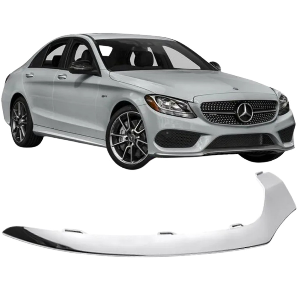 Friso Parachoque Dianteiro Mercedes C250 C300 Sport De 2015 À 2018 Cromado - Direito
