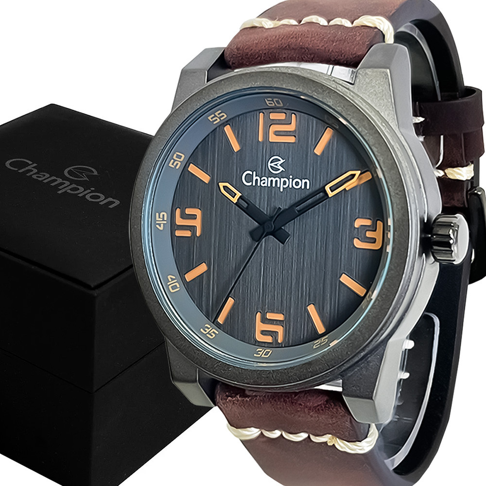 Relógio Champion Masculino Analógico Cinza Original Garantia