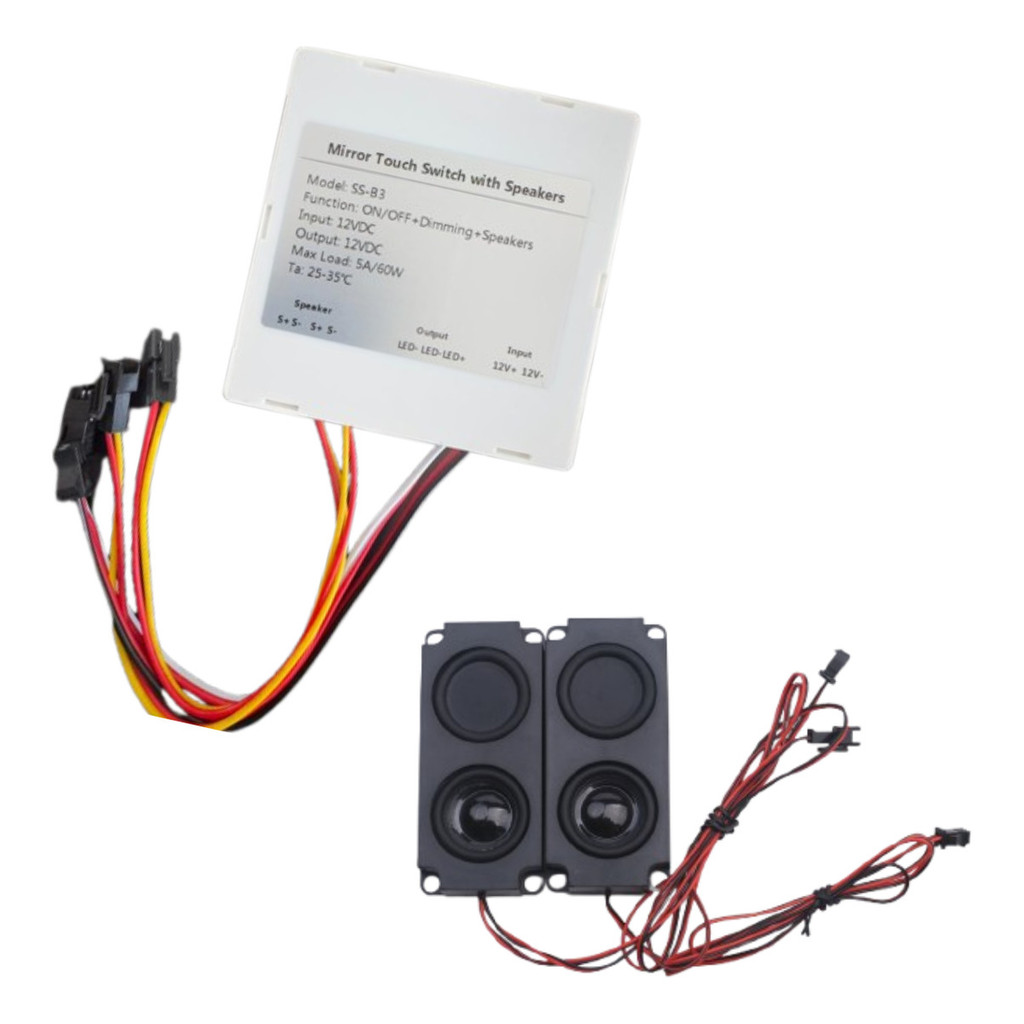 Sensor Touch Com Som Bluetooth Espelho Lig/des Dimmer 12v 5a