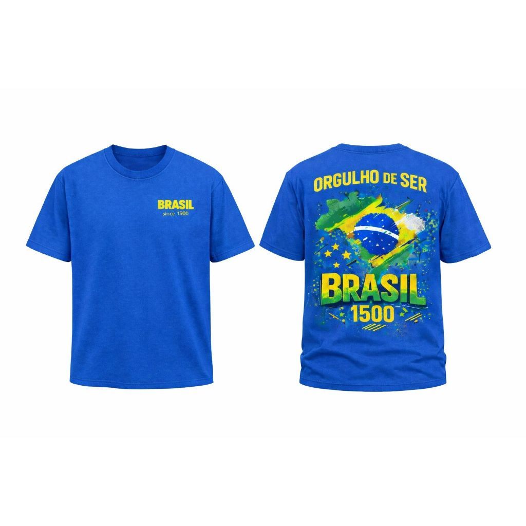 Camiseta Brasil personalizada, confeccionada em algodão premium, Lançamento