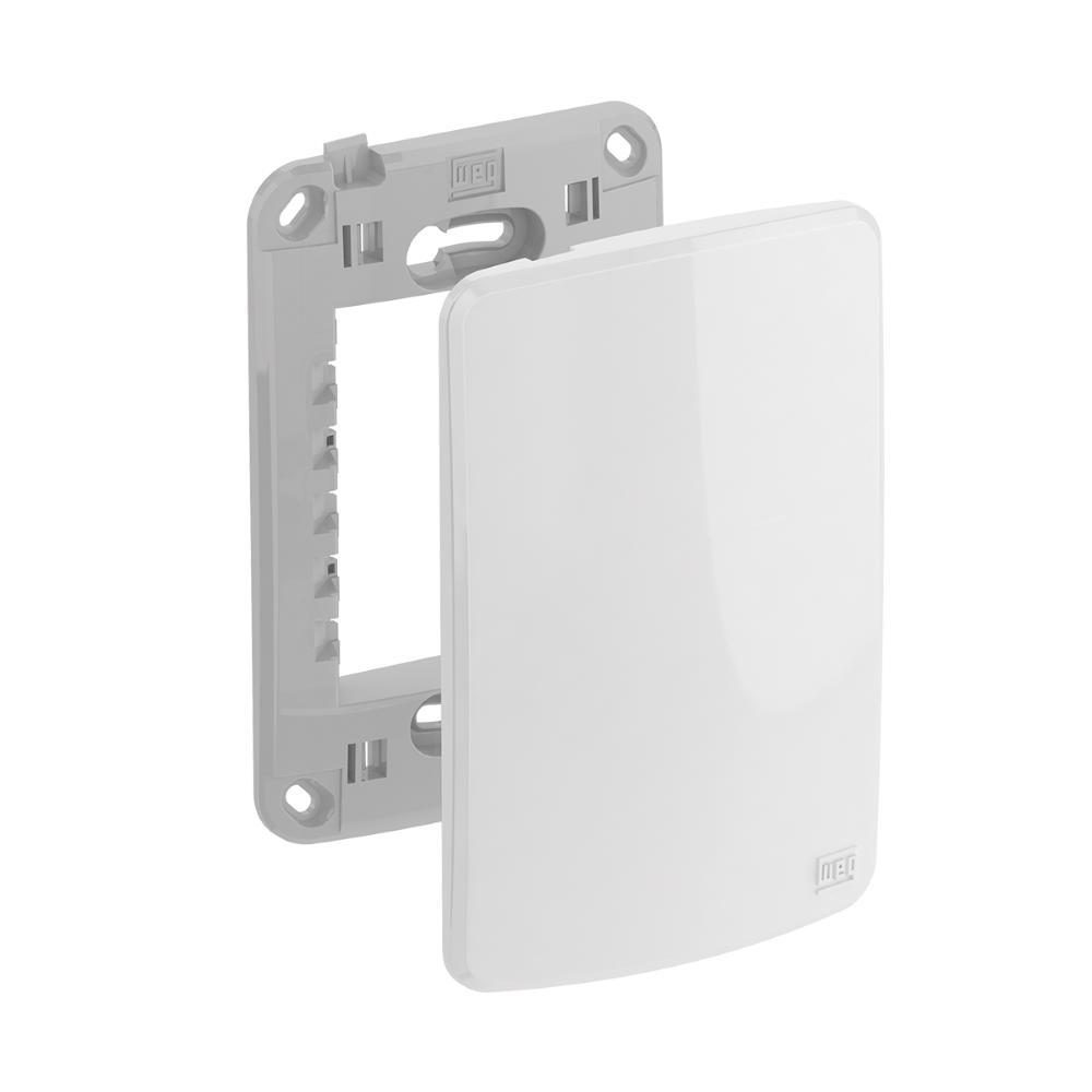 Placa Cega 4x2 com Suporte WEG Composé Branco Placa Espelho Tampa Cega 4x2