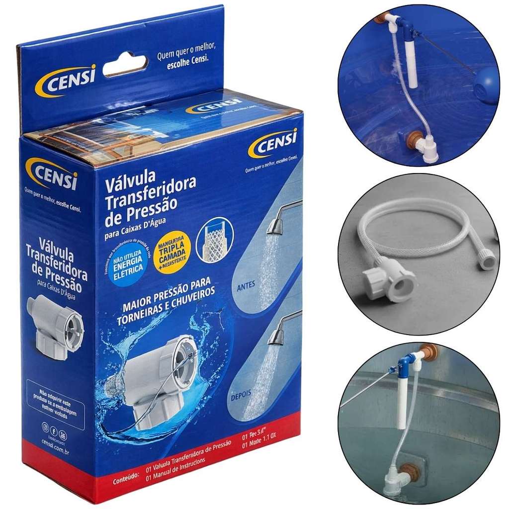 Válvula Transferidora De Pressão Para Caixas D'água Censi - Maior Pressão Em Chuveiros e Torneiras