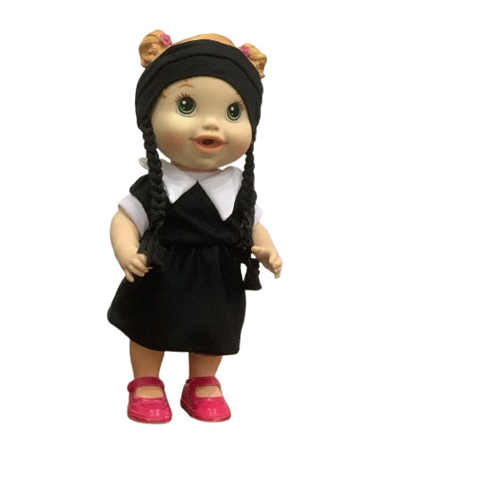 Roupa Boneca Fantasia Wandinha para Baby Alive 50cm