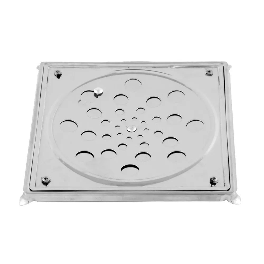 Ralo Grelha Quadrado Com Caixilho 10X10 Inox 304 Valle Metais