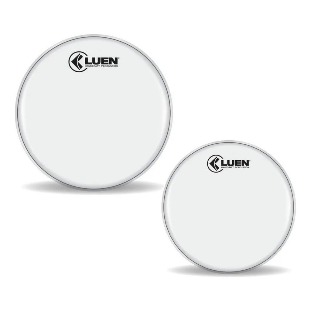 Pele Batedeira Grossa Leitosa Kit 8 E 10 Pol. Luen Percussão Kit