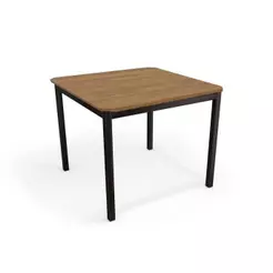Mesa de Cozinha Reno c/ Tampo 90cm Preto/Nogueira - Kappesberg