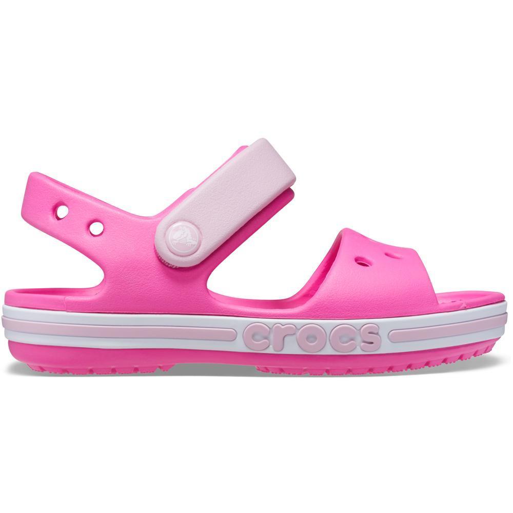 Sandália Crocs Bayaband Sandal T Electric Pink em Oferta na Shopee