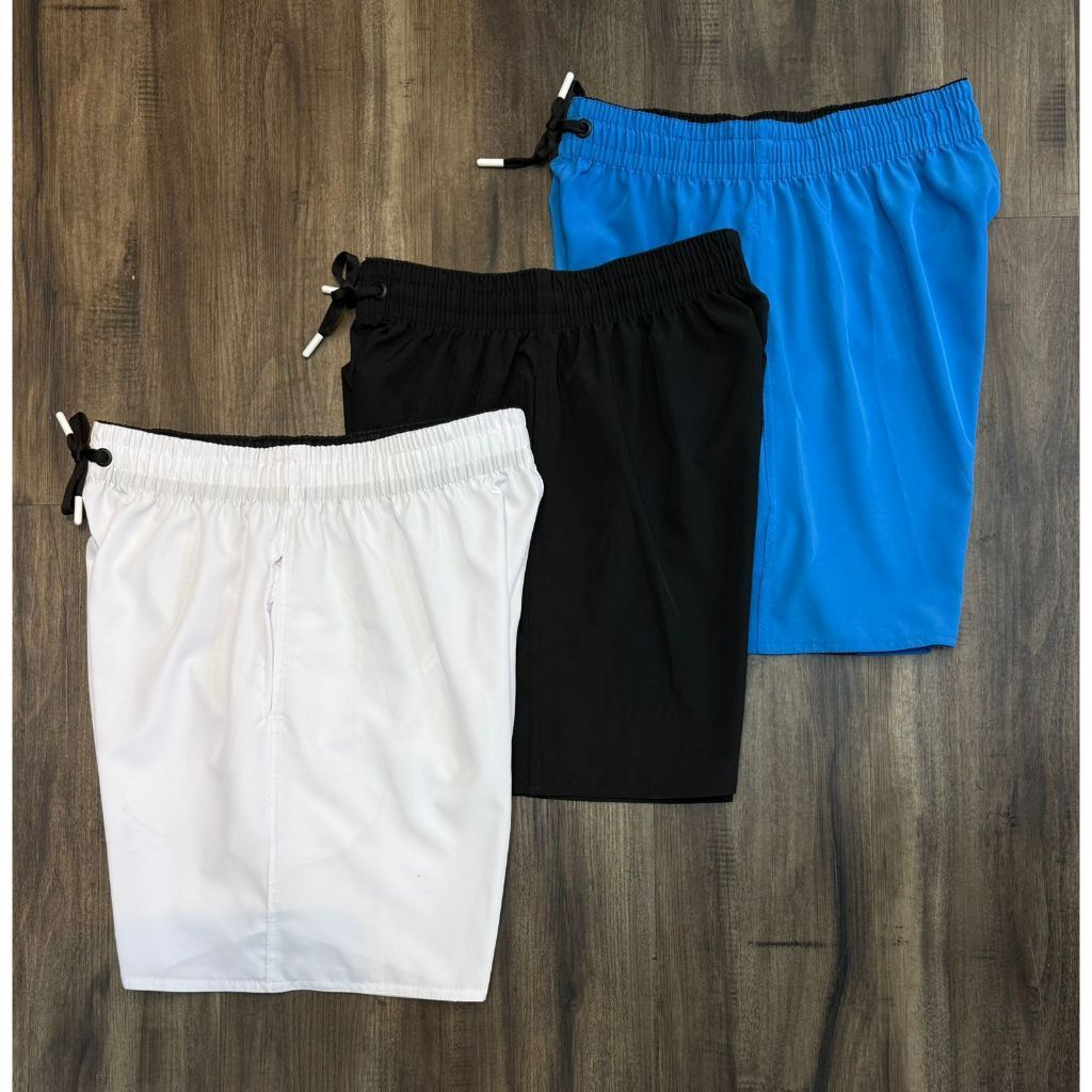 Kit 3 Short mauricinho de Elastano Dry fit Bermuda de Praia Piscina e Academia
