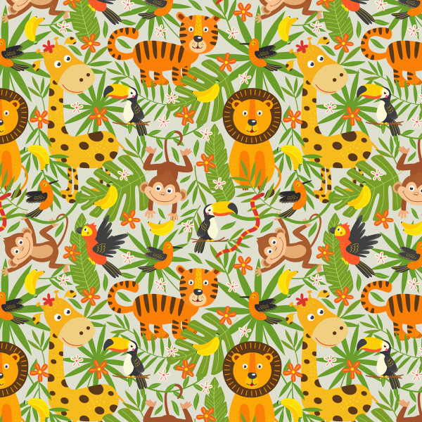 Tecido Tricoline Estampado Savana dos Animais Costura Artesanato Patchwork Pano