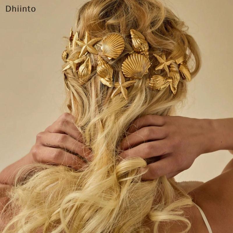 [Dhiint] 1/3 Pçs Na Moda Estrela Do Mar Grampos De Cabelo Y2K Estilo Férias Feminino Meninas Metal Franja Lateral Clipes