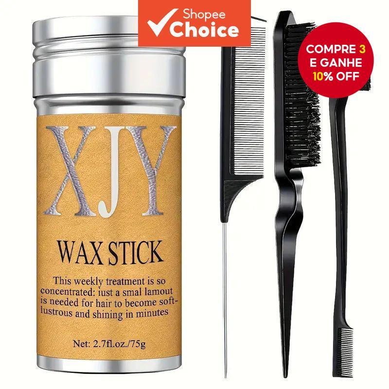 Conjunto de Estilização de Cabelo Wanmei: Escova para Cabelo com Cerdas e Cera para Penteado Suave e Pente de Rabo de