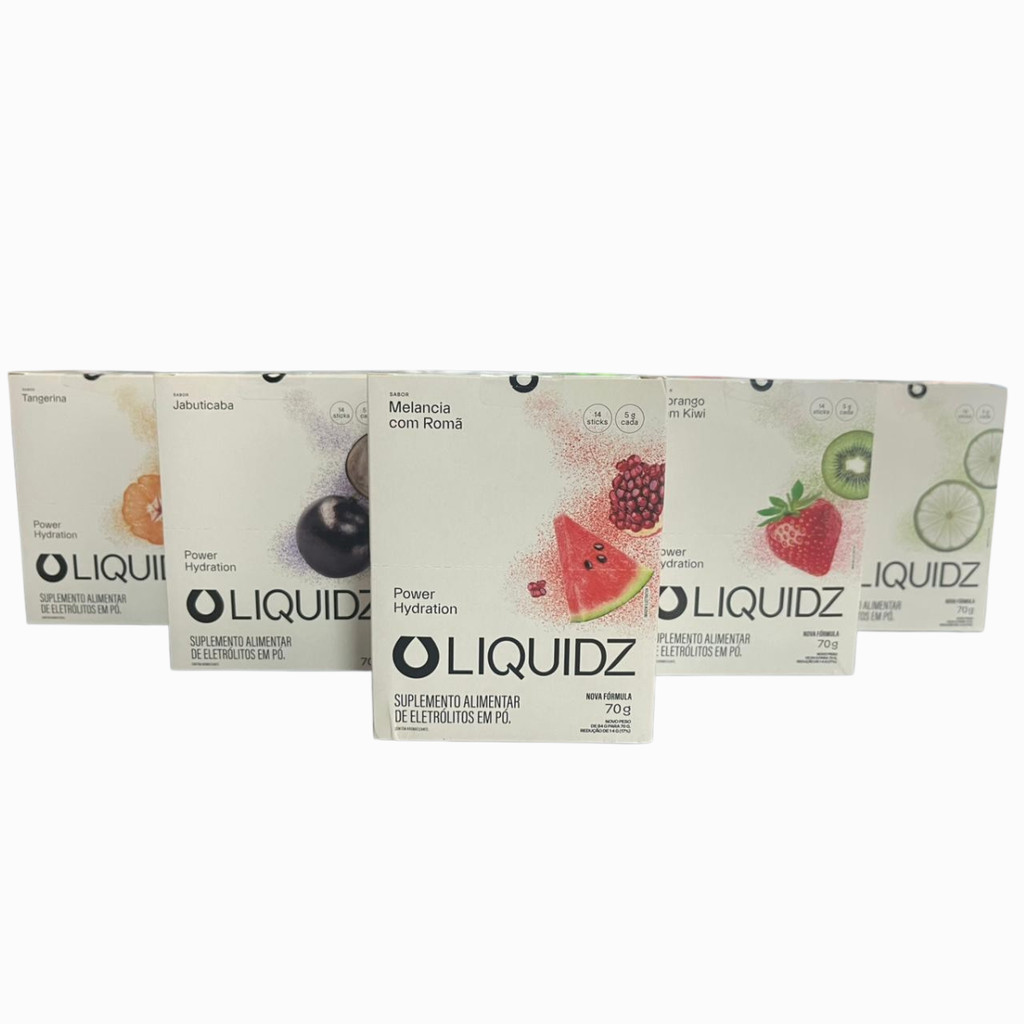 Liquidz Eletrólitos Em Pó Caixa Com 14 Sachês 5g Sabores Zero Açúcar Corrida Isotonico Hidratação