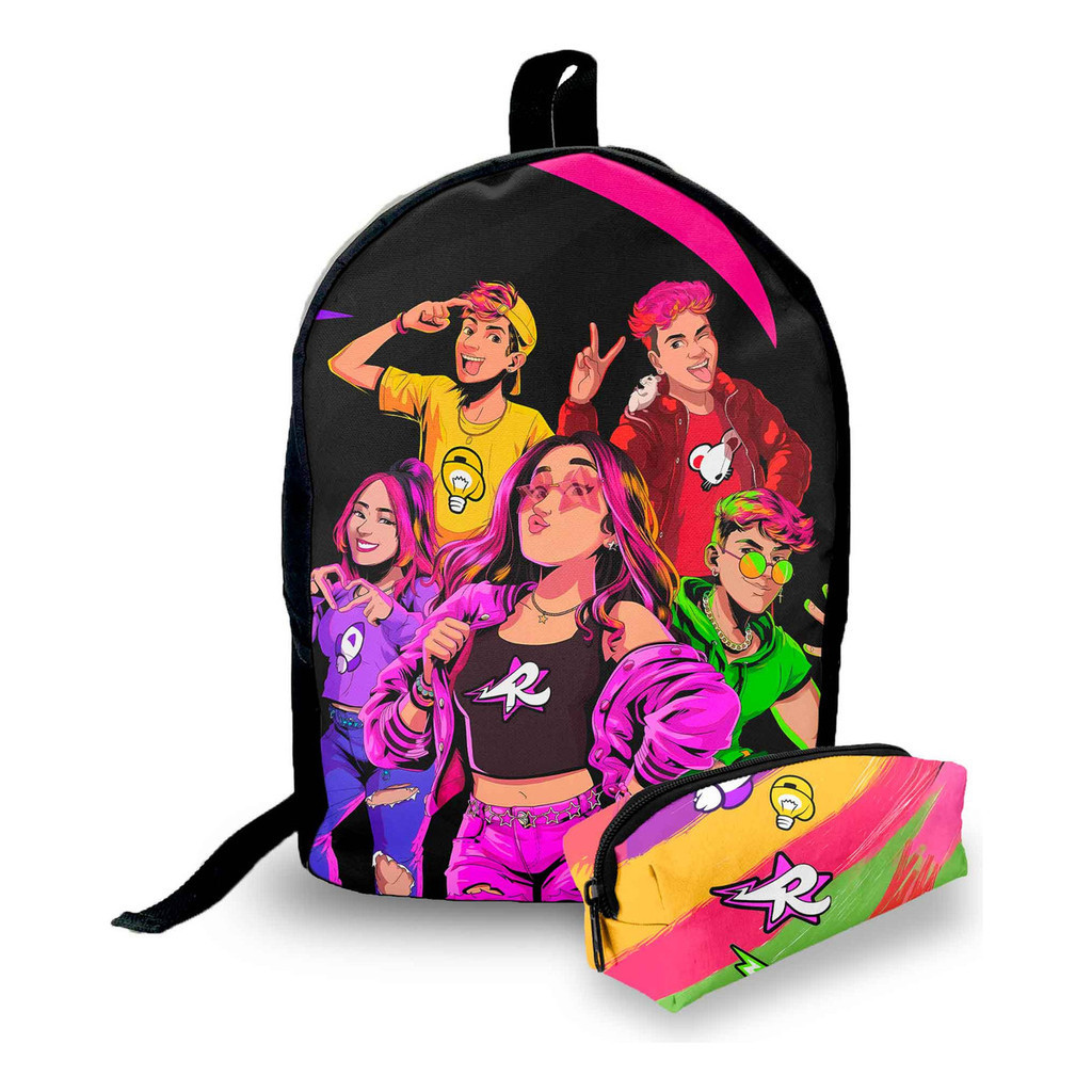 Mini Mochila Urbana + Estojo - Os Rosas Desenho - Lançamento em Oferta na Shopee