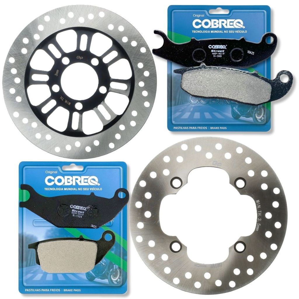Kit Discos de Freio Cg 160 Titan Abs 2025-2026 + Pastilhas Cobreq