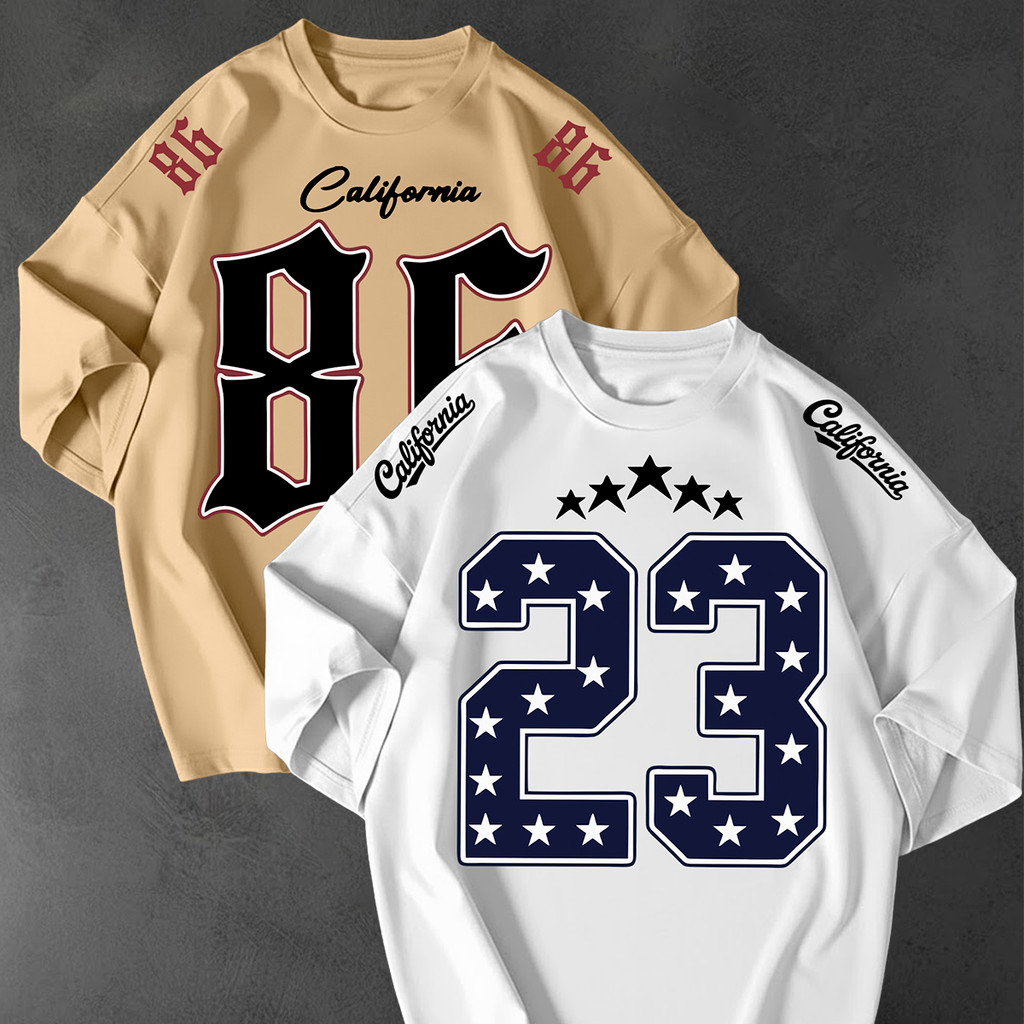 Kit 2 Camisetao California Oversized Streetwear Unissex 100 Algodao Estampada Casual Rua Larga Solta
