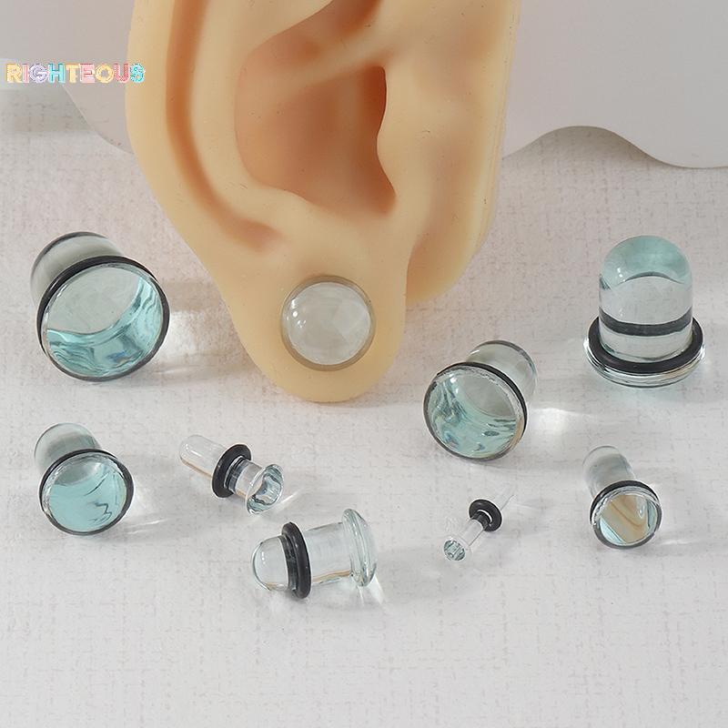 Rightrous 2 Peças De Medidores De Ouvido De Vidro Kit De Alongamento Expansor Cônico Curto 1.6-16mm Túneis E Plugues Joi
