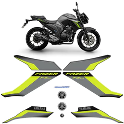 Adesivos Para Yamaha Fazer 250 Fz25 2024 Moto Cinza + Logos