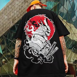 Bonito 2026 Novo Camiseta De Alta Qualidade 100% Algodão, Estampa De Samurai Em Armadura, Estilo Streetwear Retrô, Uniss em Oferta na Shopee