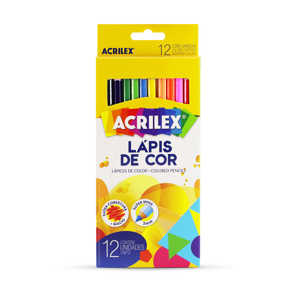 Lápis de cor 12 cores 09692 Acrilex em Oferta na Shopee