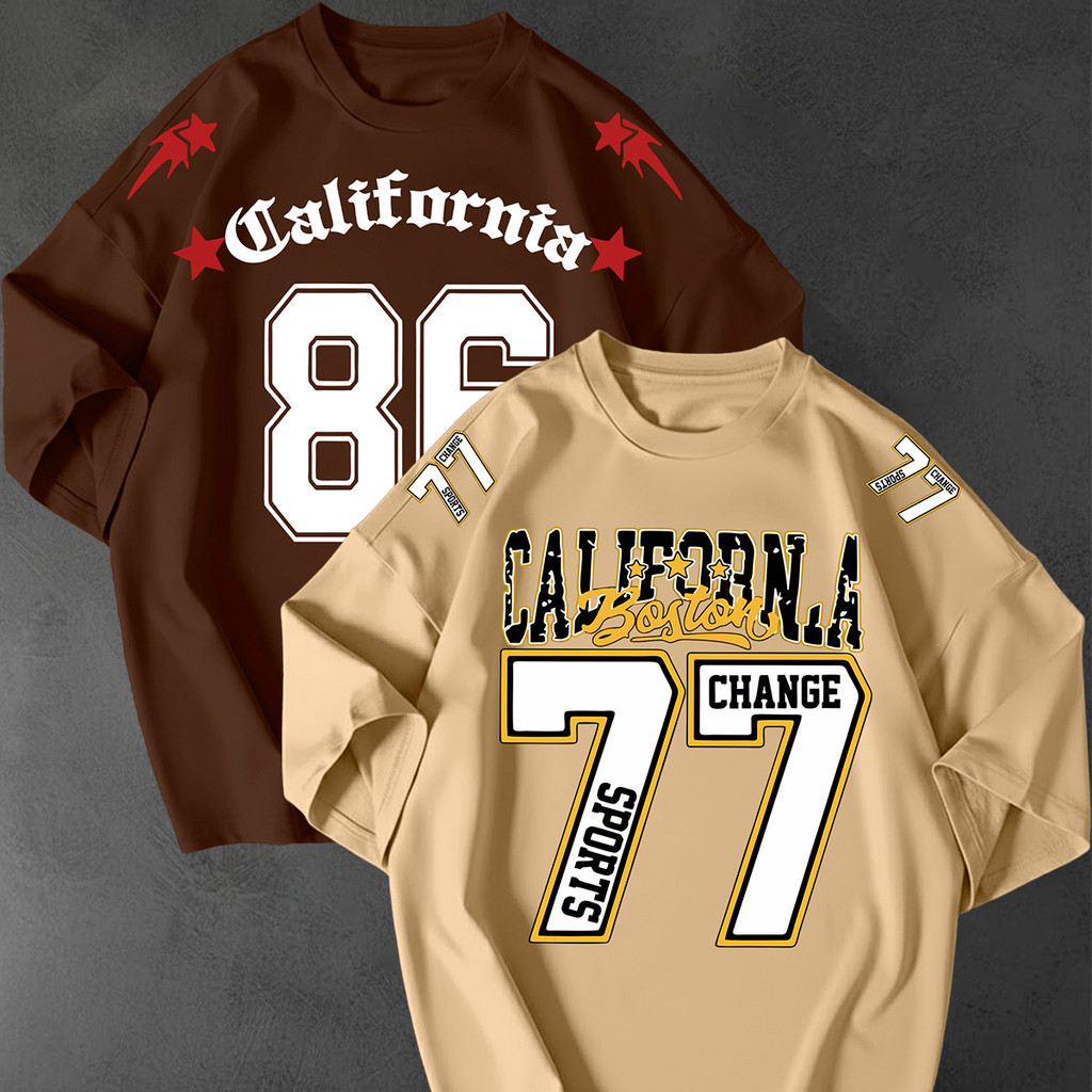 Kit 2 Camisetão Oversized Streetwear Estampa California Numero 23 96 Unisex College Academia Larga

