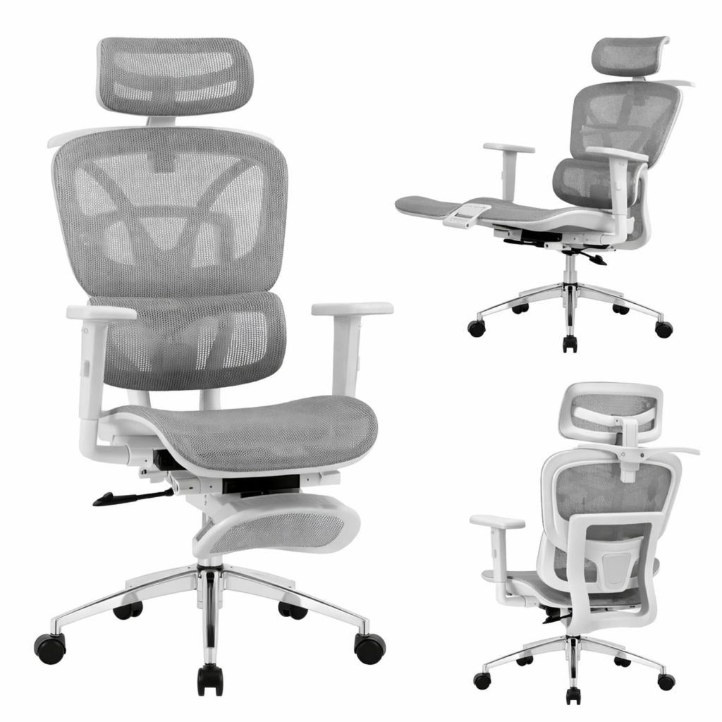 Cadeira Gamer Shenzhen Ergonômica Mesh para Escritório com Apoio de Cabeça, Braços Reguláveis e Descanso de Pernas