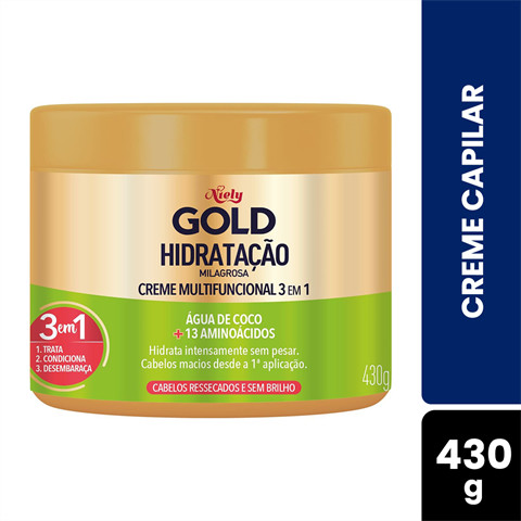 Creme Tratamento Capilar Niely Hidratação Água De Coco 430g