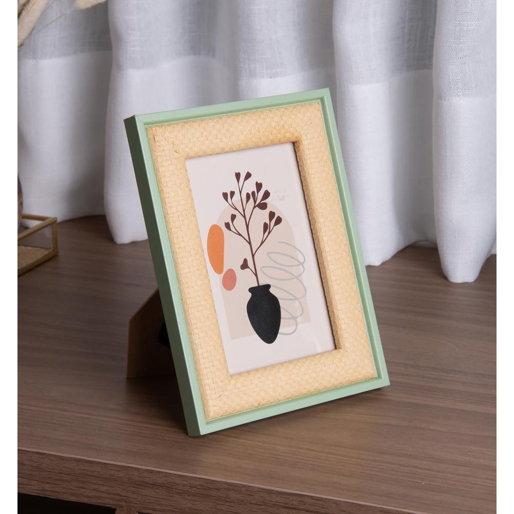 Porta-Retrato Trançado Rústico 10cm x 15cm Verde MDF em Oferta na Shopee