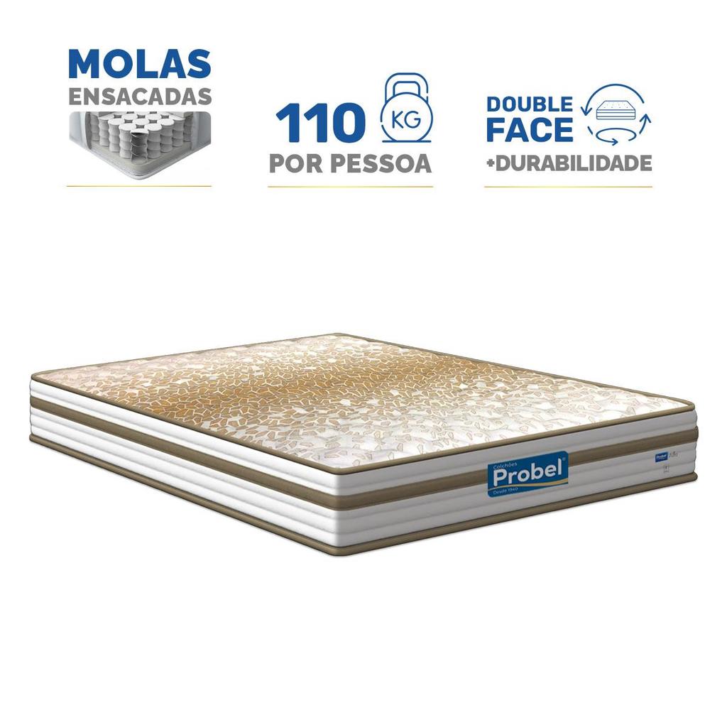 Colchão de Molas Ensacadas Double Face Pillow Euro Alfa Probel Casal 138cm em Oferta na Shopee