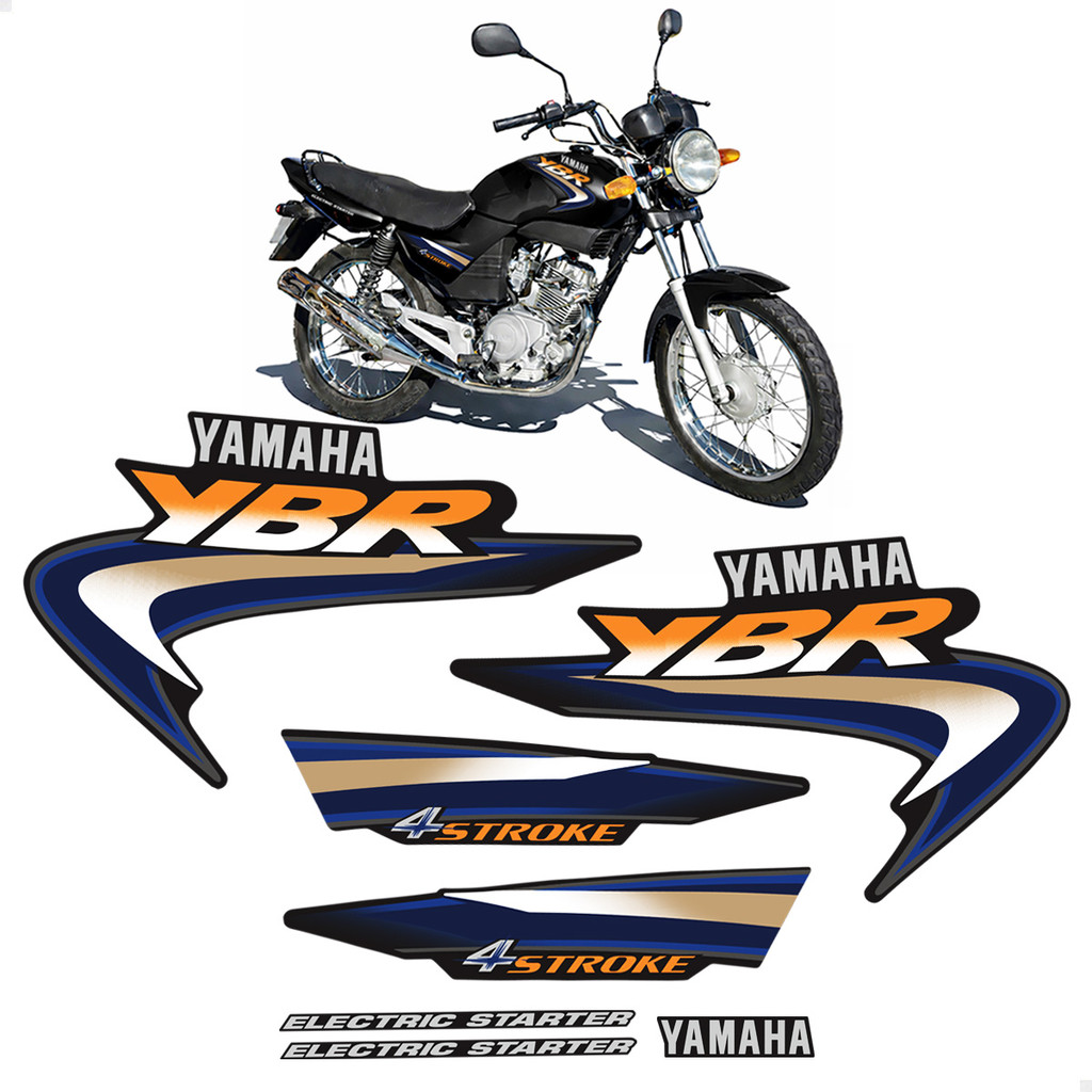Adesivos Para Moto Yamaha Ybr 125 2003 Laterais + Traseira em Oferta na Shopee